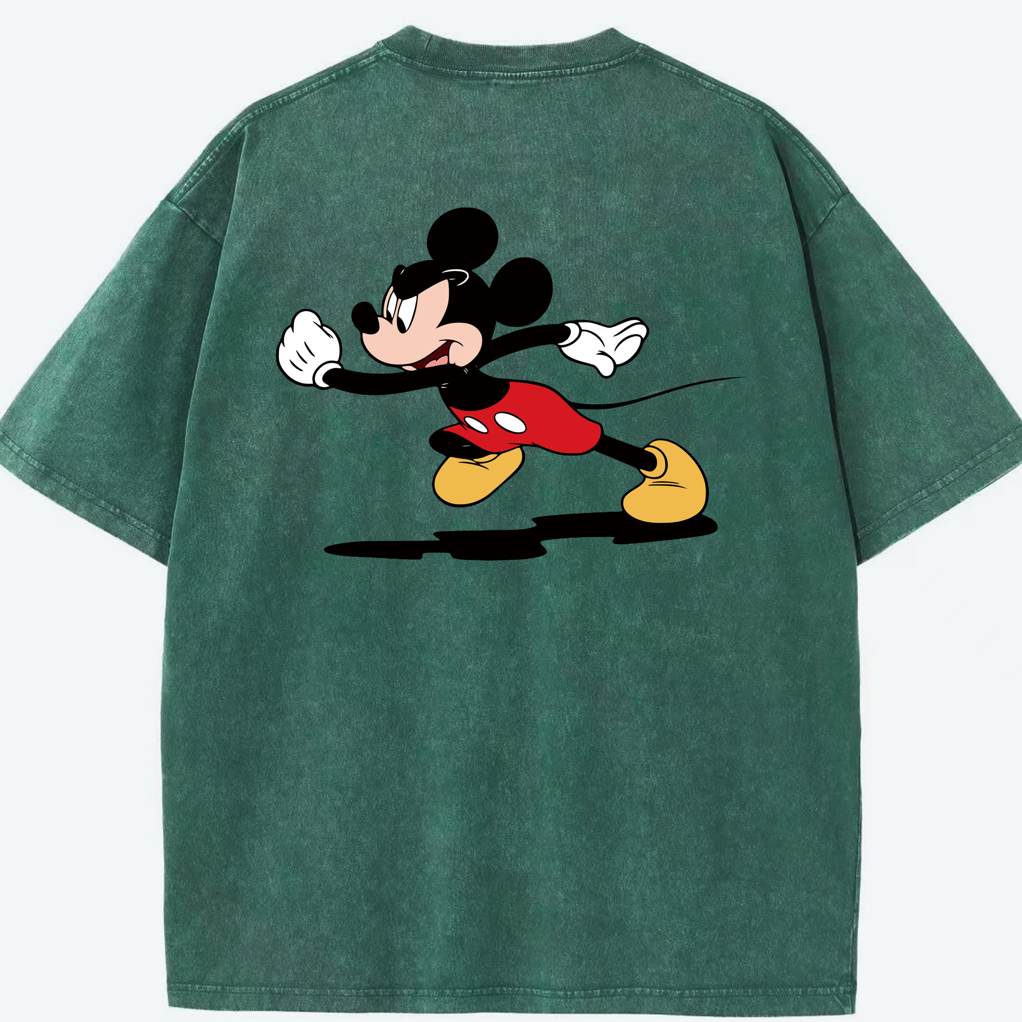 （画像用） ミッキーマウス Mickey Mouse 綿100% ヴィンテージ風 半袖Tシャツ（背面プリント）